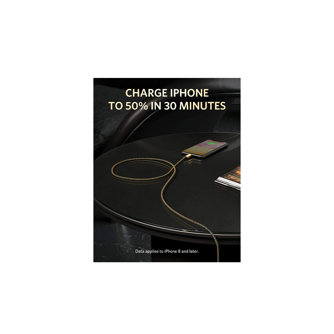 Anker Special Edition 24K Gold USB C to Lightning Cable (6 ft) Powerline+ III Anker Special Edition 24K Gold USB C to Lightning Cable (6 ft) Powerline+ III